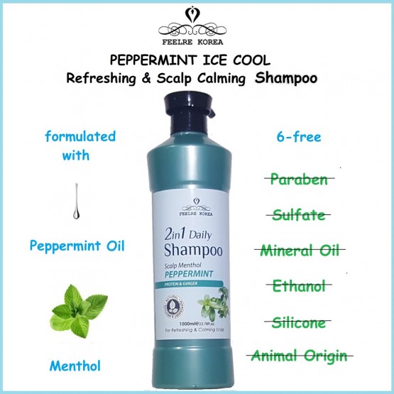 Feelre Korea Daily Peppermint Ice Cool Scalp Shampoo 1000ml